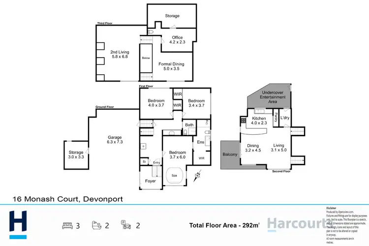 Floorplan of Homely house listing, 16 Monash Court, Devonport TAS 7310