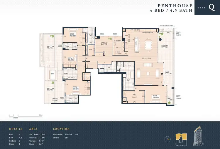 Floorplan of Homely apartment listing, 2502/3 Kintail Road, Applecross WA 6153