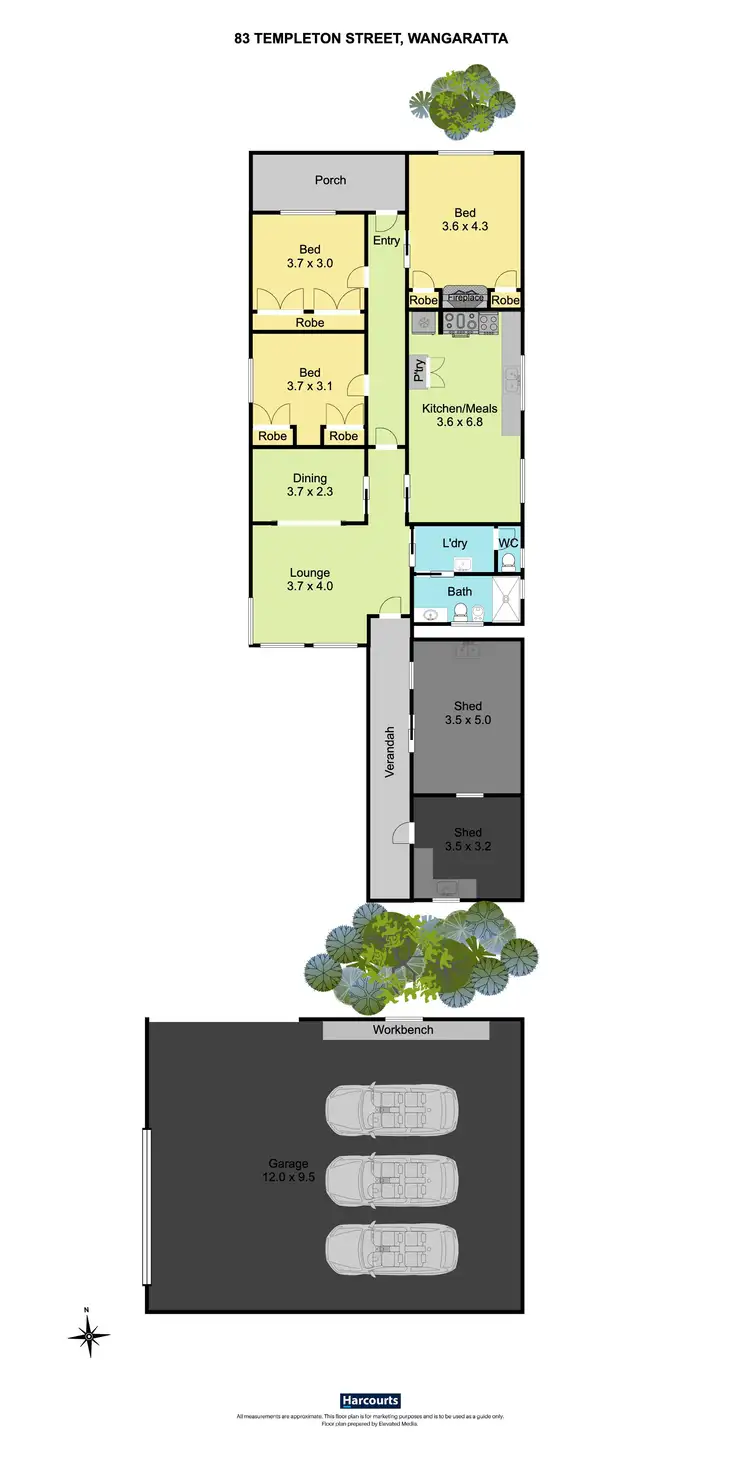 Floorplan of Homely house listing, 83 Templeton Street, Wangaratta VIC 3677