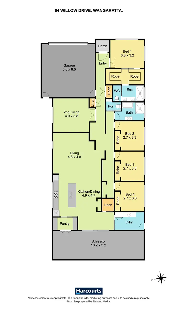 Floorplan of Homely house listing, 64 Willow Drive, Wangaratta VIC 3677