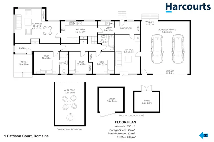 Floorplan of Homely house listing, 1 Pattison Court, Romaine TAS 7320