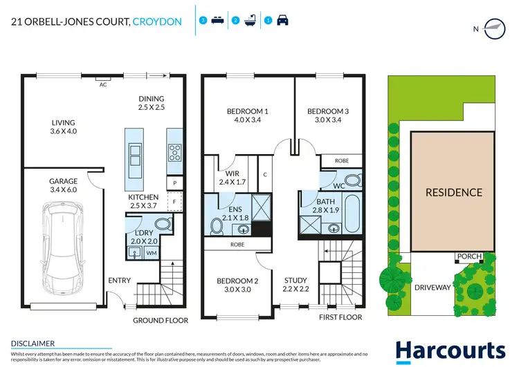 Floorplan of Homely townhouse listing, 21 Orbell-Jones Court, Croydon VIC 3136