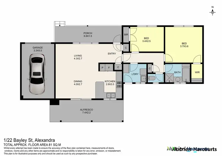 Floorplan of Homely unit listing, 1/22 Bayley Street, Alexandra VIC 3714