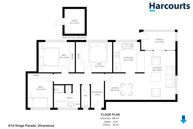 Floorplan of Homely unit listing, 4/14 Kings Parade, Ulverstone TAS 7315