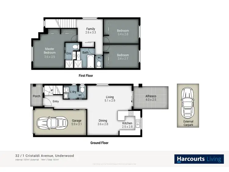 Floorplan of Homely townhouse listing, 32/1 Cristaldi Avenue, Underwood QLD 4119