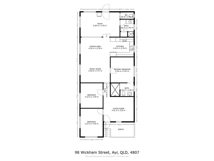 Floorplan of Homely house listing, 98 Wickham Street, Ayr QLD 4807