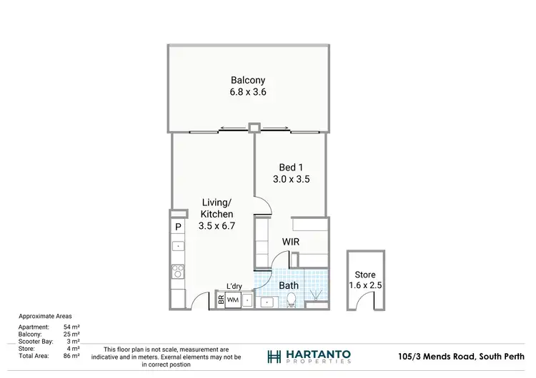 Floorplan of Homely apartment listing, 105/3 Mends Street, South Perth WA 6151