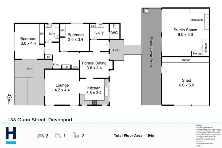 Floorplan of Homely house listing, 133 Gunn Street, Devonport TAS 7310