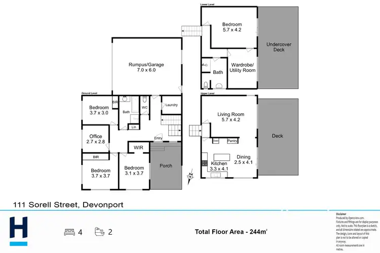 Floorplan of Homely house listing, 111 Sorell Street, Devonport TAS 7310