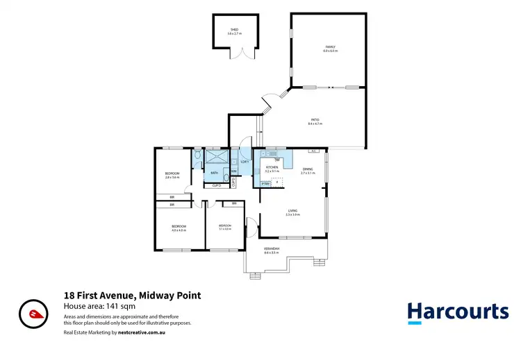 Floorplan of Homely house listing, 18 First Avenue, Midway Point TAS 7171