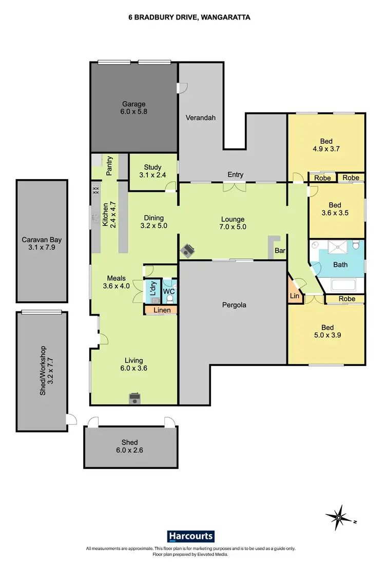 Floorplan of Homely house listing, 6 Bradbury Drive, Wangaratta VIC 3677