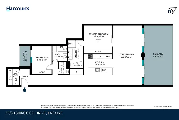 Floorplan of Homely apartment listing, 22/30 Sirrocco Drive, Erskine WA 6210