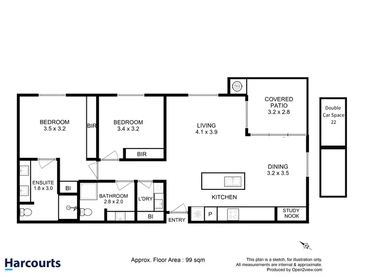 Floorplan of Homely apartment listing, 22/66 Burnett Street, North Hobart TAS 7000
