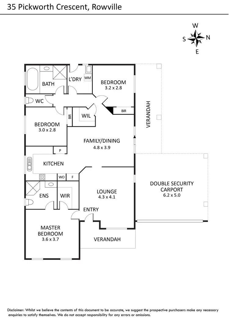 Floorplan of Homely house listing, 35 Pickworth Crescent, Rowville VIC 3178