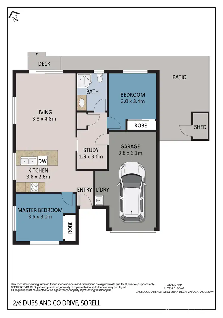 Floorplan of Homely unit listing, 2/6 Dubs & Co, Sorell TAS 7172