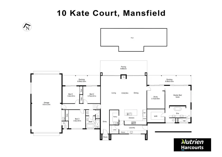 Floorplan of Homely house listing, 10 Kate Court, Mansfield VIC 3722