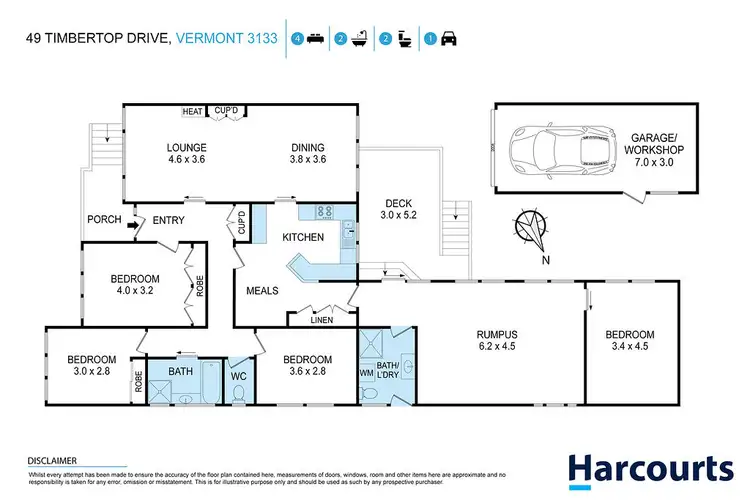 Floorplan of Homely house listing, 49 Timbertop Dr, Vermont VIC 3133
