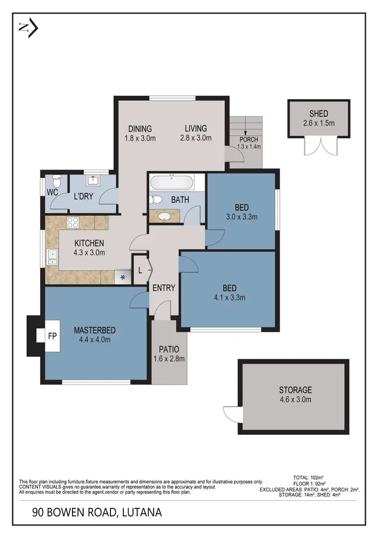 Floorplan of Homely house listing, 90 Bowen Road, Lutana TAS 7009