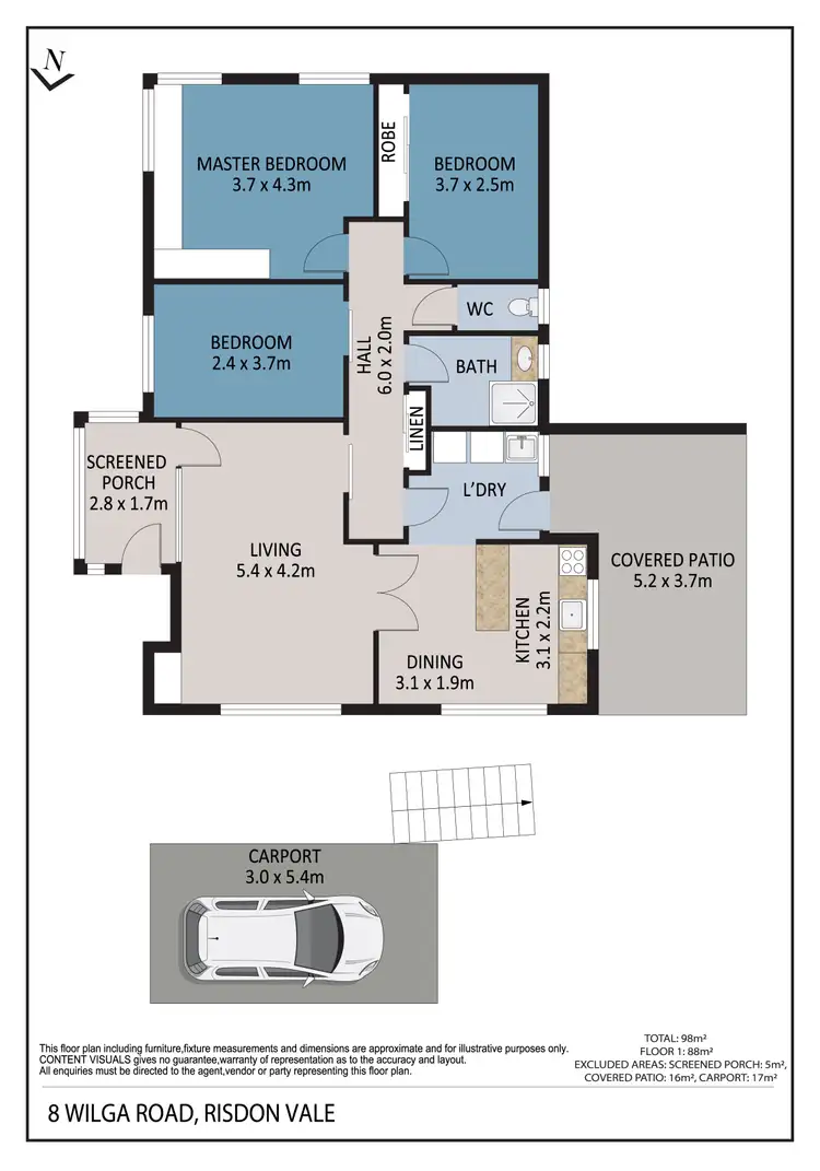 Floorplan of Homely house listing, 8 Wilga Road, Risdon Vale TAS 7016