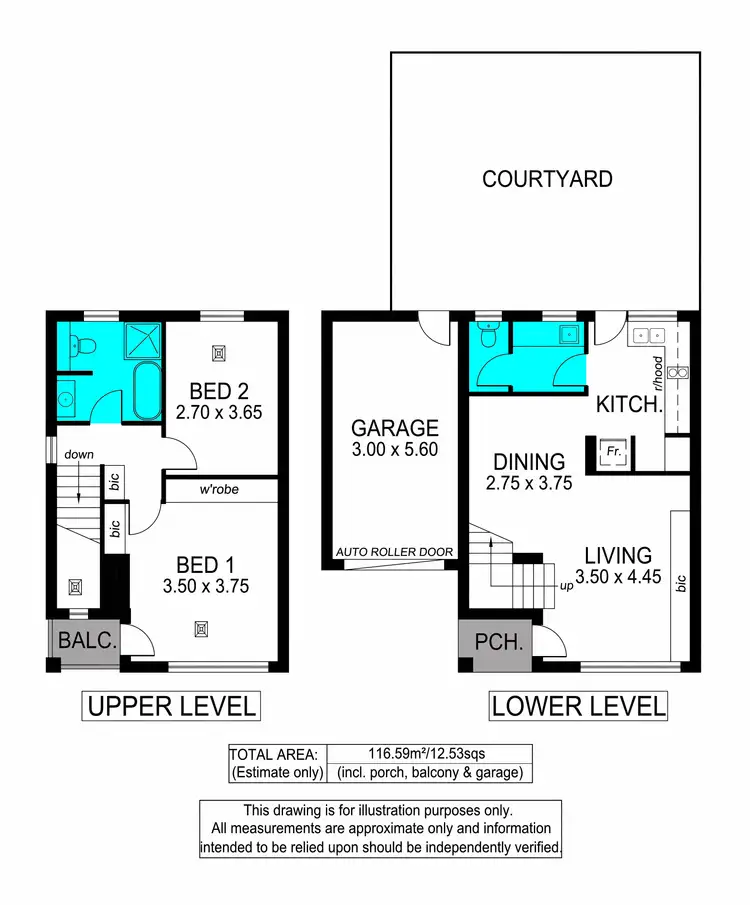 Floorplan of Homely townhouse listing, 12 Terminus Street, Grange SA 5022