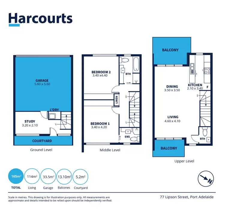 Floorplan of Homely townhouse listing, 77 Lipson Street, Port Adelaide SA 5015