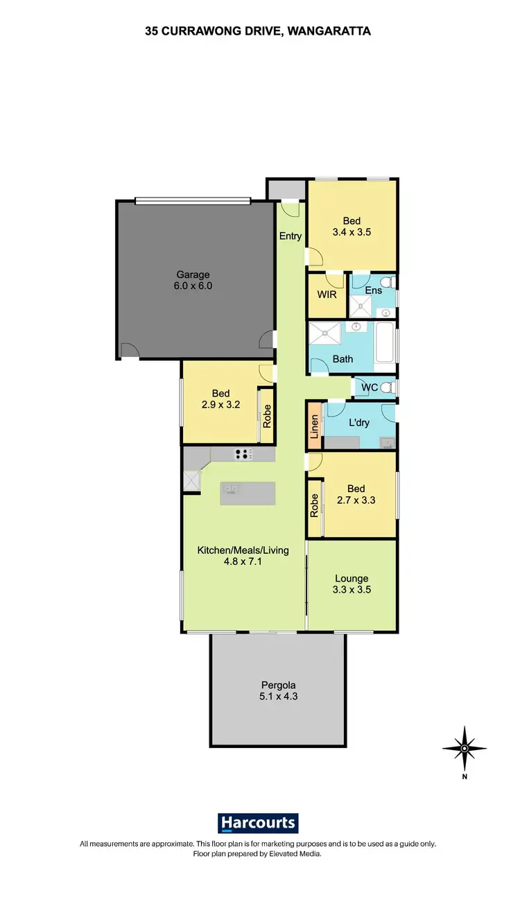 Floorplan of Homely house listing, 35 Currawong Drive, Wangaratta VIC 3677