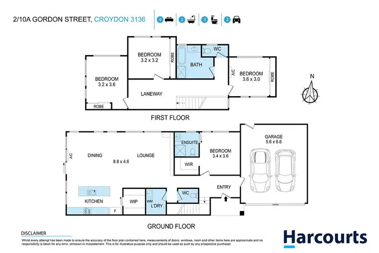 Floorplan of Homely townhouse listing, 2/10A Gordon Street, Croydon VIC 3136