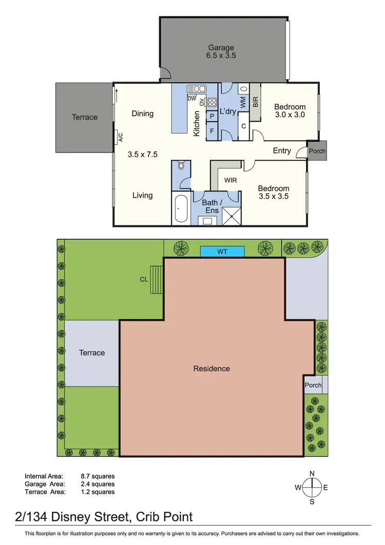 Floorplan of Homely unit listing, 2/134 Disney Street, Crib Point VIC 3919
