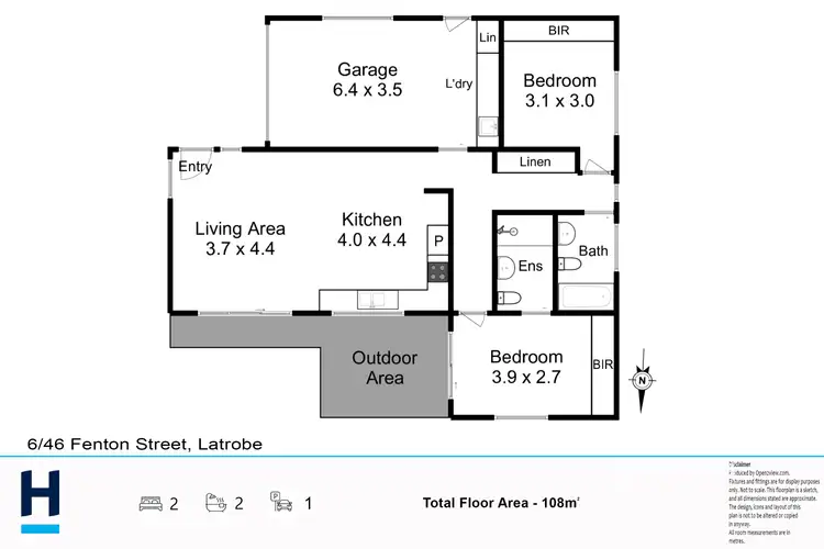 Floorplan of Homely villa listing, 6/46 Fenton Street, Latrobe TAS 7307