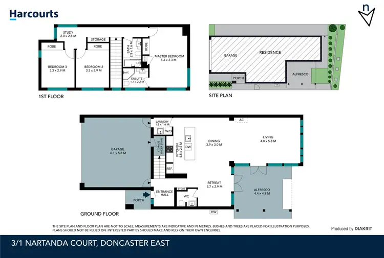 Floorplan of Homely townhouse listing, 3/1 Nartanda Court, Doncaster East VIC 3109