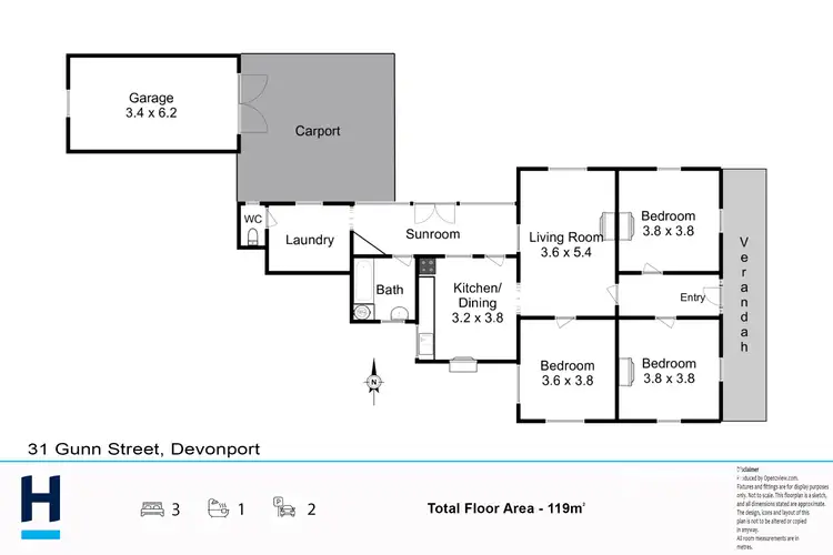 Floorplan of Homely house listing, 31 Gunn Street, Devonport TAS 7310
