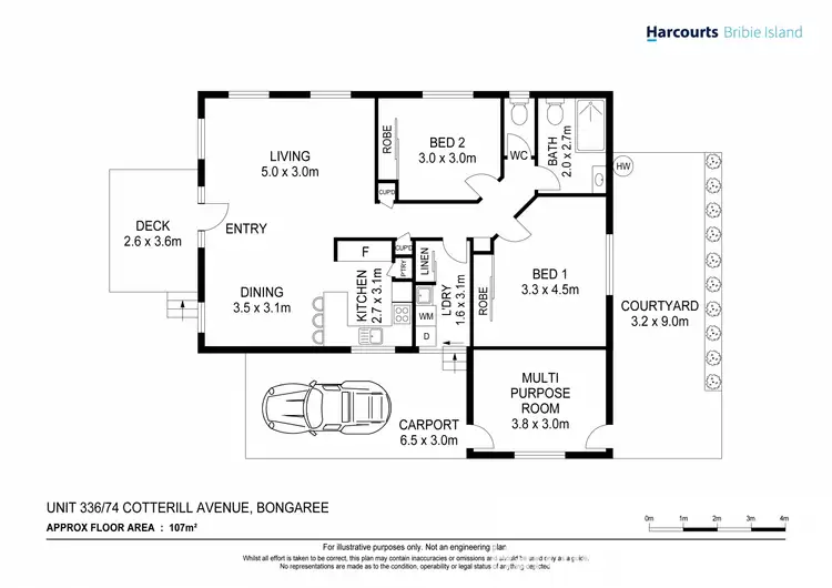 Floorplan of Homely retirement listing, 336/74-126 Cotterill Ave, Bongaree QLD 4507