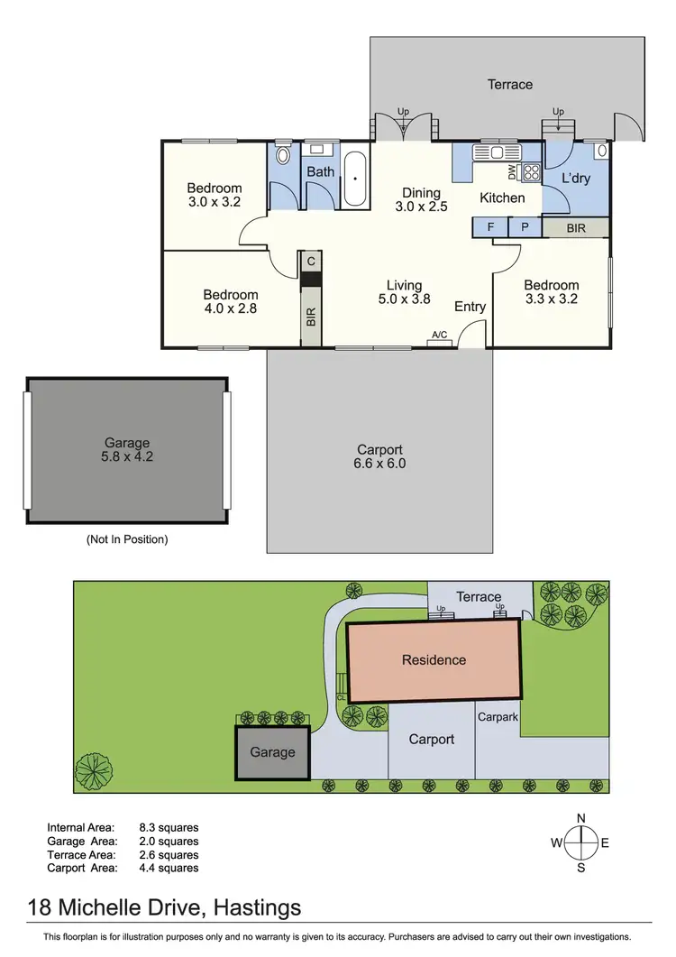 Floorplan of Homely house listing, 18 Michelle Drive, Hastings VIC 3915