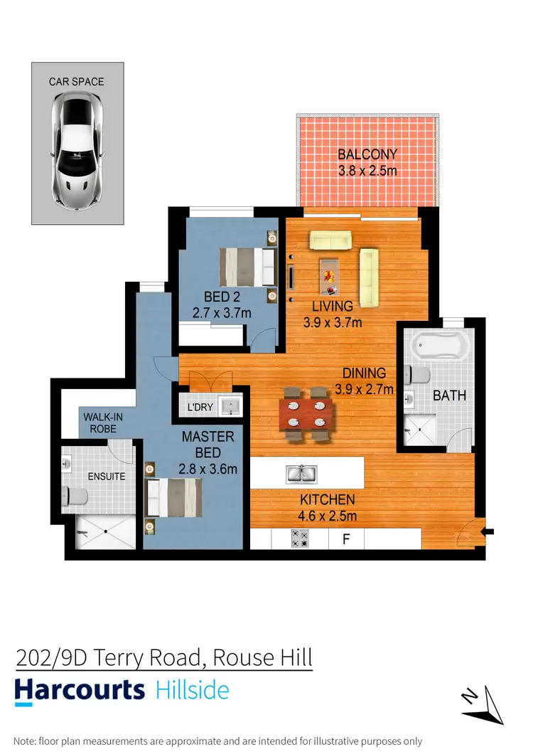 Floorplan of Homely apartment listing, 202/9D Terry Road, Rouse Hill NSW 2155