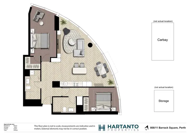 Floorplan of Homely apartment listing, 808/11 Barrack Square, Perth WA 6000