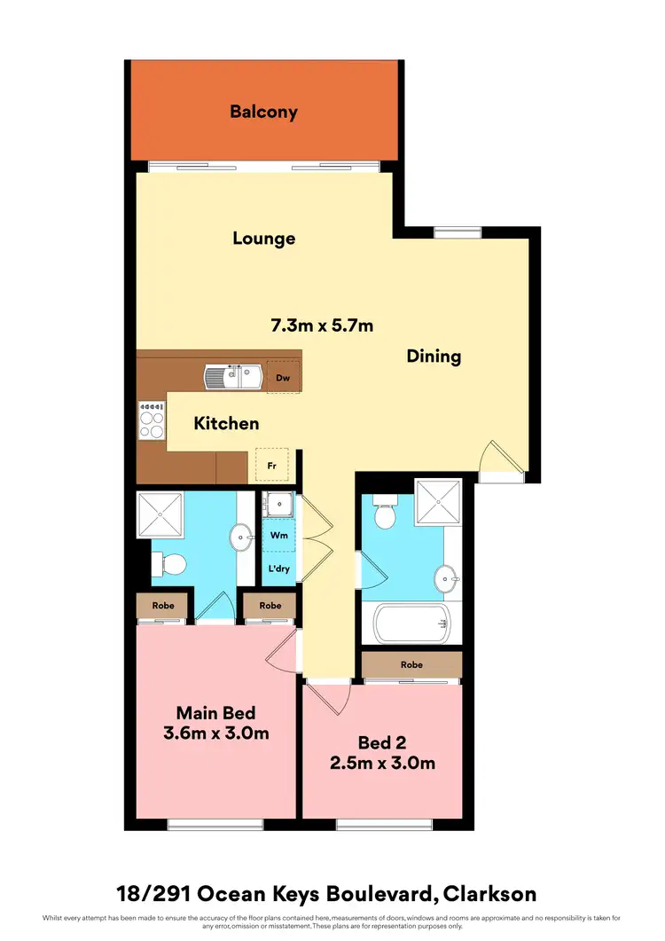 Floorplan of Homely apartment listing, 18/291 Ocean Keys Boulevard, Clarkson WA 6030