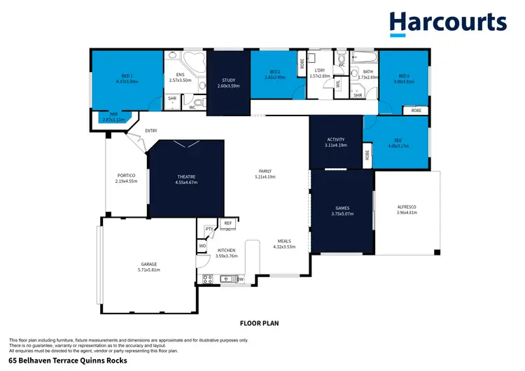 Floorplan of Homely house listing, 65 Belhaven Terrace, Quinns Rocks WA 6030