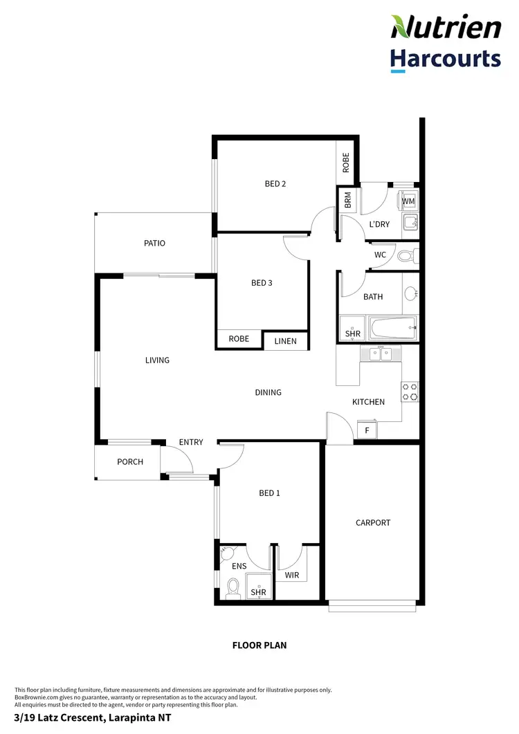Floorplan of Homely unit listing, 3/19 Latz Crescent, Larapinta NT 875