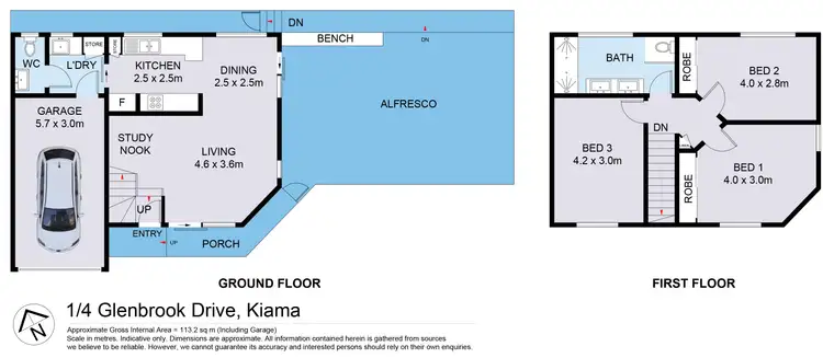 Floorplan of Homely townhouse listing, 1/4 Glenbrook Drive, Kiama NSW 2533