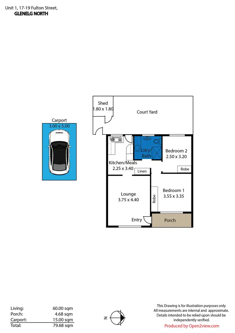 Floorplan of Homely unit listing, 1/17-19 Fulton Street, Glenelg North SA 5045