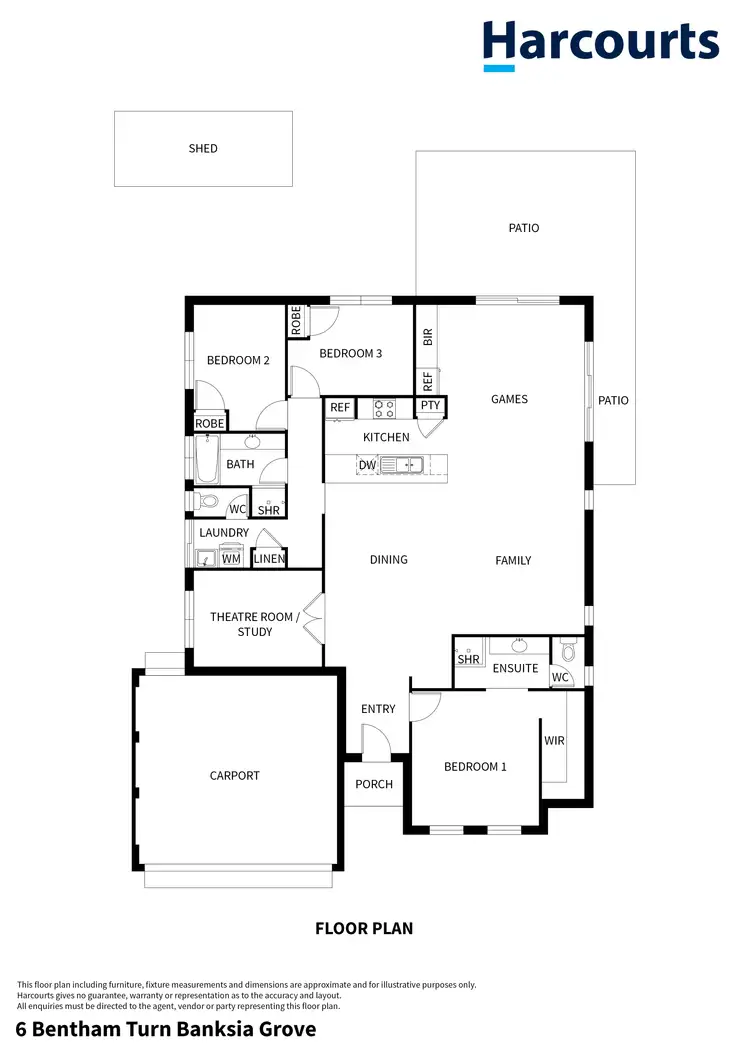 Floorplan of Homely house listing, 6 Bentham Turn, Banksia Grove WA 6031