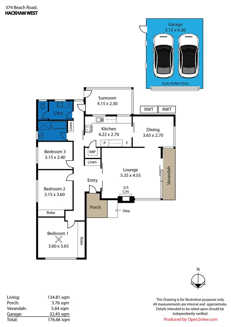 Floorplan of Homely house listing, 374 Beach Road, Hackham West SA 5163