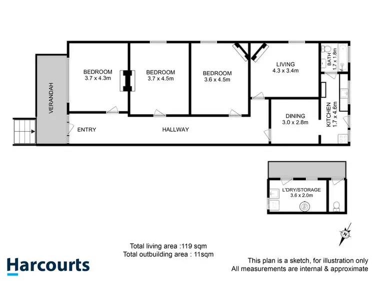Floorplan of Homely house listing, 16 Flinders Lane, Sandy Bay TAS 7005