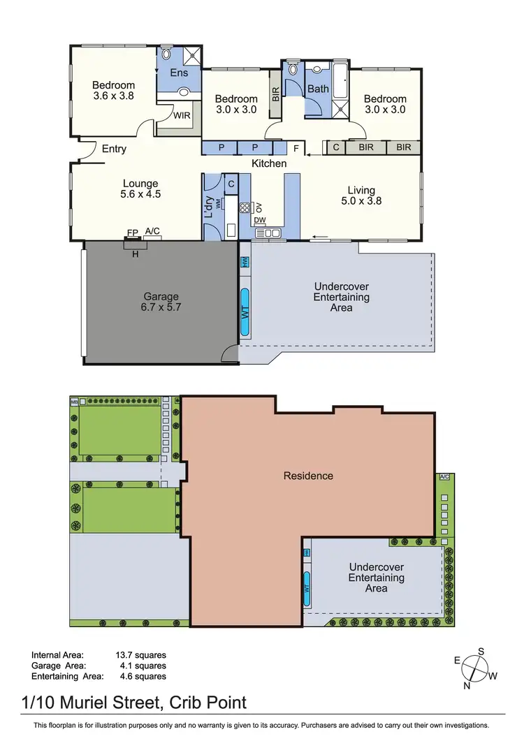 Floorplan of Homely unit listing, 1/10 Muriel Street, Crib Point VIC 3919