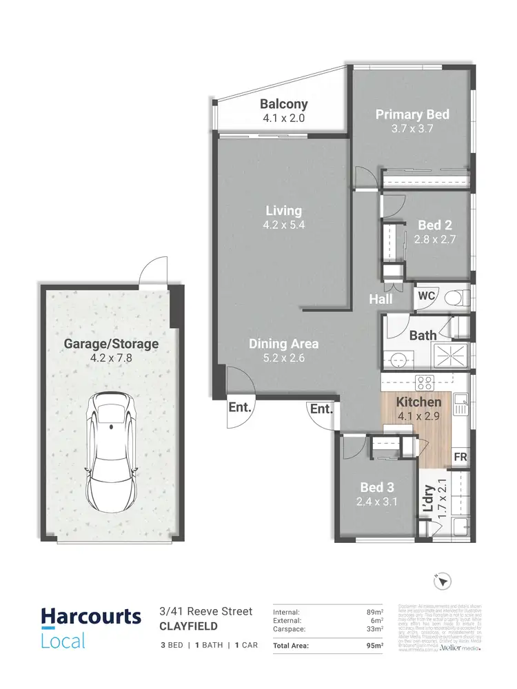 Floorplan of Homely unit listing, 3/41 Reeve Street, Clayfield QLD 4011