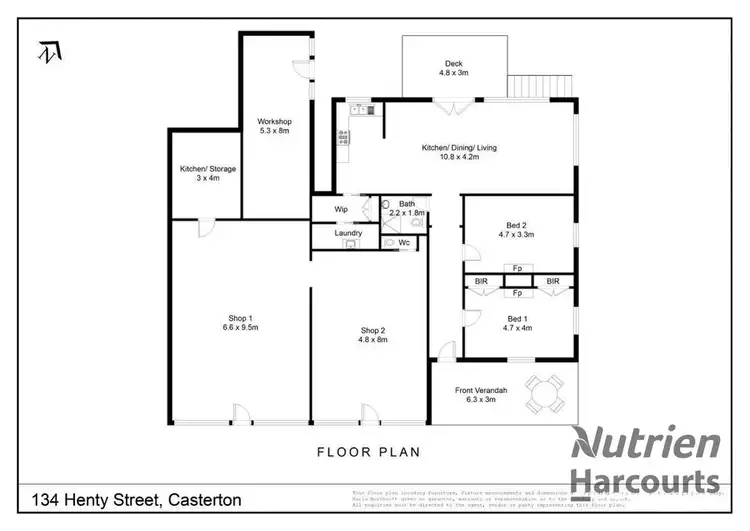 Floorplan of Homely house listing, 134 Henty Street, Casterton VIC 3311