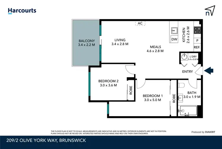 Floorplan of Homely apartment listing, 209/2 Olive York Way, Brunswick West VIC 3055