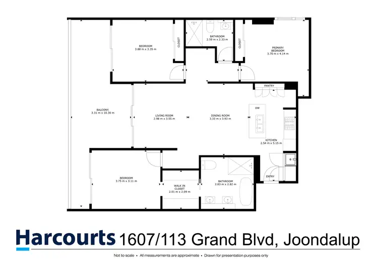 Floorplan of Homely apartment listing, 1607/113 Grand Boulevard, Joondalup WA 6027