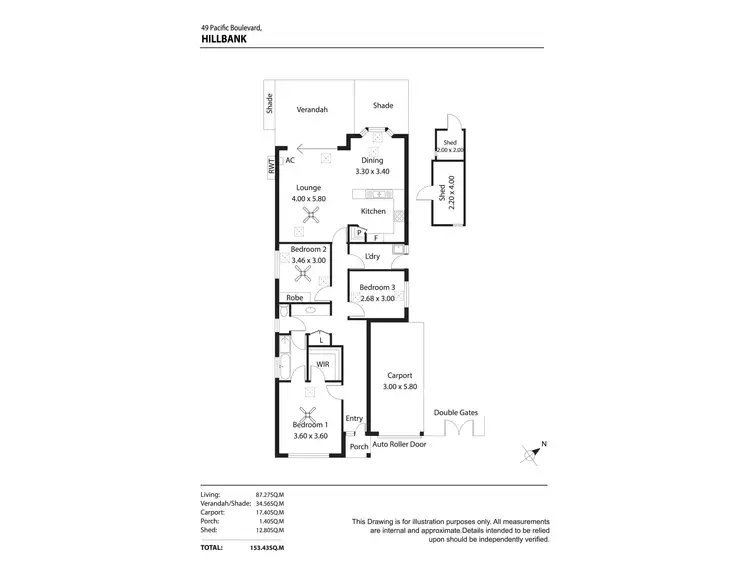 Floorplan of Homely house listing, 49 Pacific Boulevard, Hillbank SA 5112