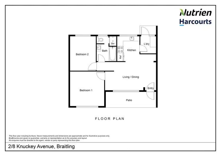 Floorplan of Homely semi-detached listing, 2/8 Knuckey Avenue, Braitling NT 870